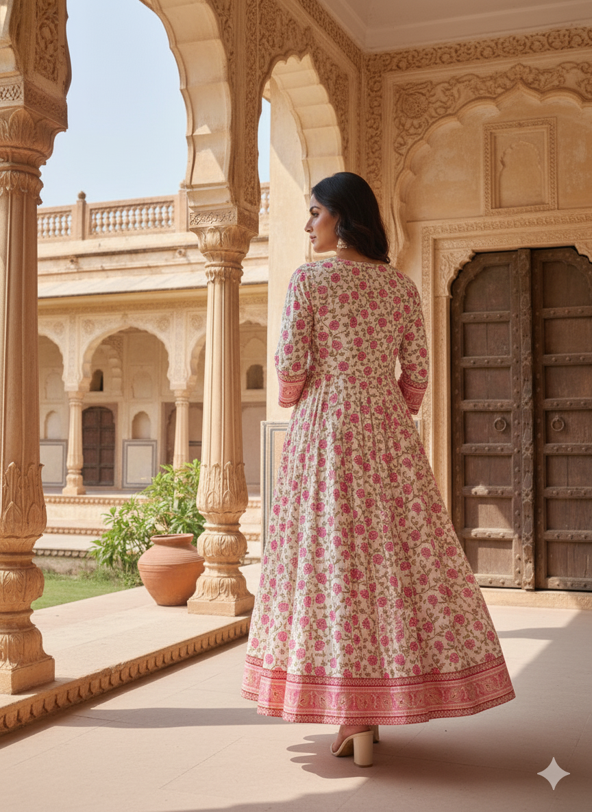 Pink Embroidered kurta Set