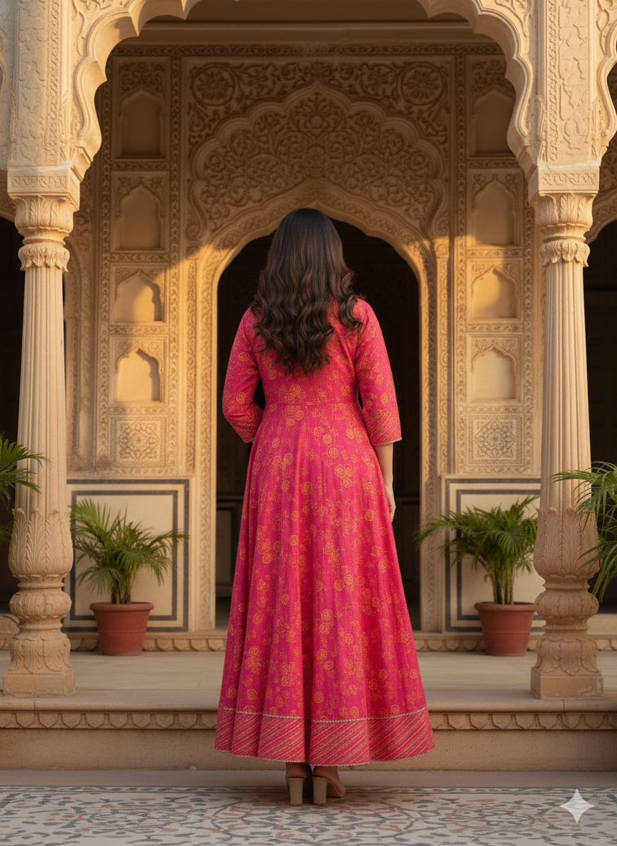 Red Embroidered kurta Set