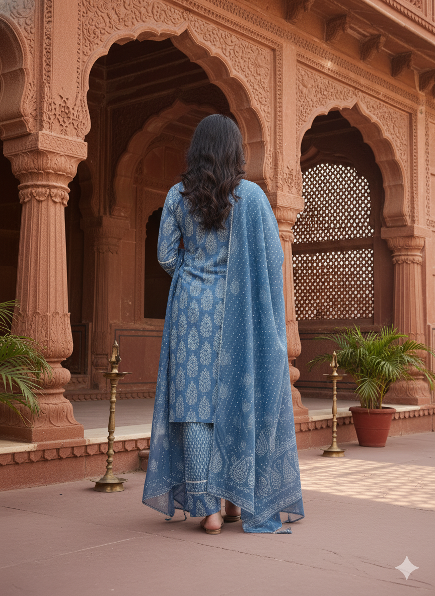 Grey kurta Set with Dupatta