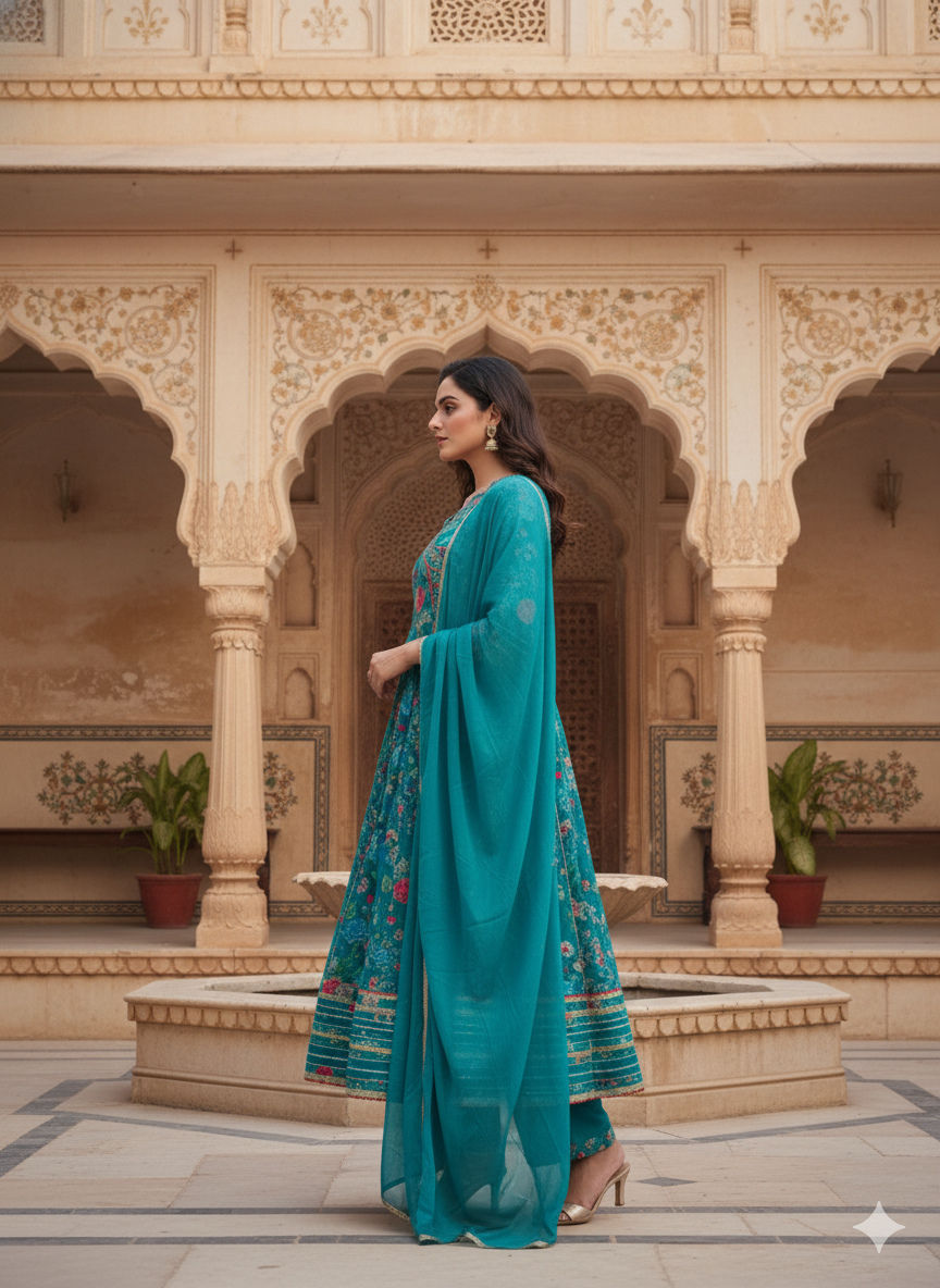 Firozi With Dupatta set