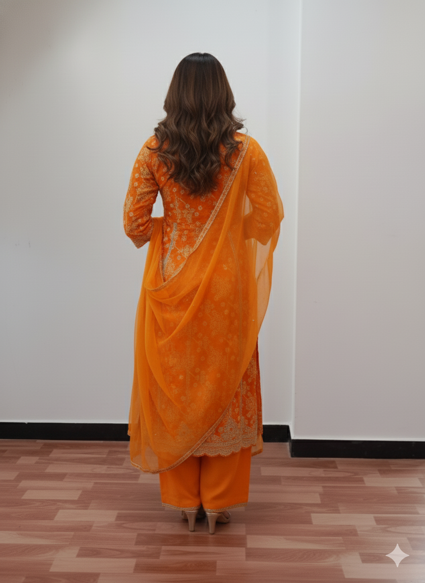 Bhagwa With Dupatta
